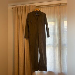 Olive Green Coverall Jumpsuit